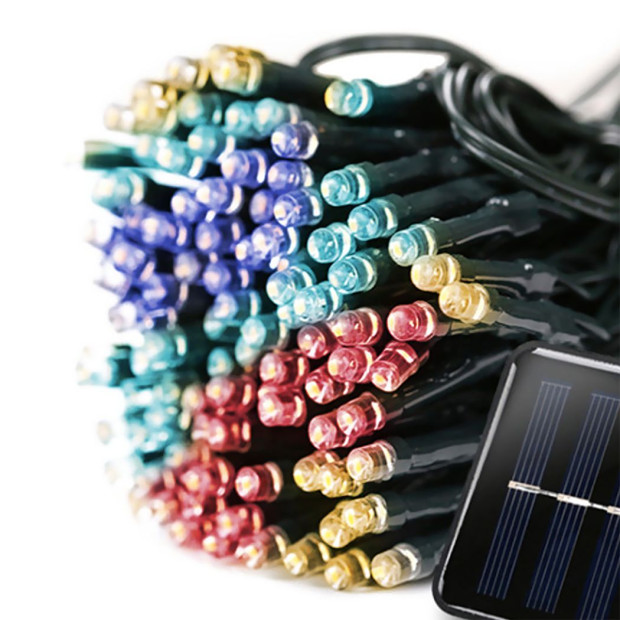Solar LED Fairy String Lights Outdoor Garden Party Controller Rainbow Image 3