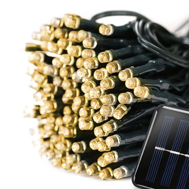 Solar 300 LED Fairy String Lights Outdoor Garden Party Wedding Warm Image 2