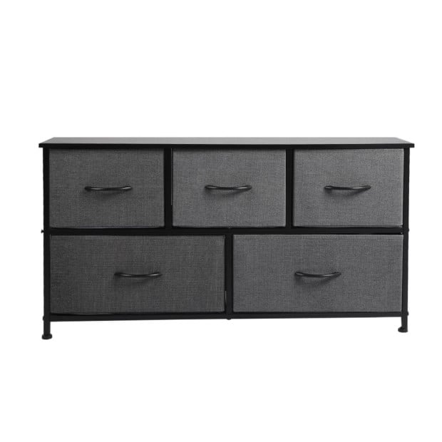 Storage Cabinet Tower Chest of Drawers Dresser Tallboy 5 Dark Grey Image 2