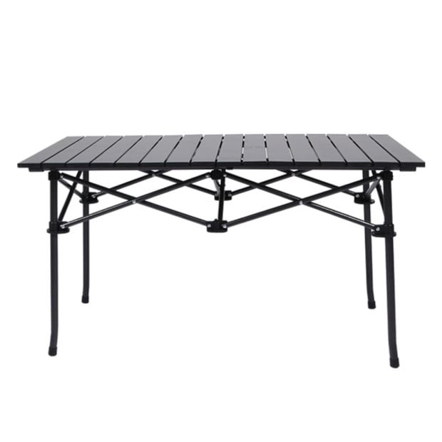 Folding Camping Table Portable Aluminium Outdoor Picnic Garden Black Image 2