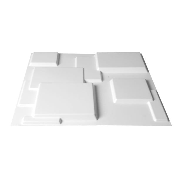 12Pcs 3D PVC Wall Panels Paintable Home Background Decor 50x50cm Square Image 2