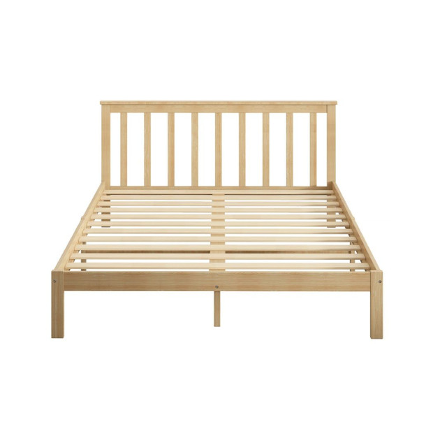 Wooden Bed Frame King Single Full Size Mattress Base Timber Natural Image 2
