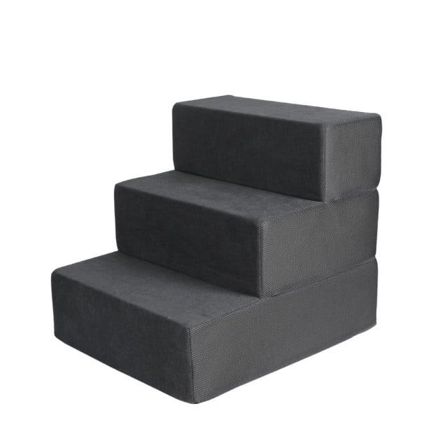 Pet Stair 3 Step Ramp Portable Adjustable Climbing Ladder - Grey Image 2