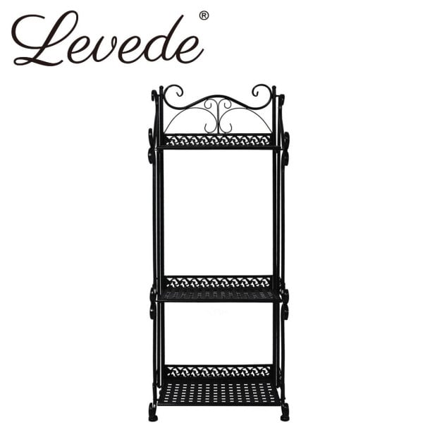 Plant Stand 3 Tiers Outdoor Indoor Metal Flower Pots Rack Garden Shelf 33cm x 20cm x 70cm Image 2