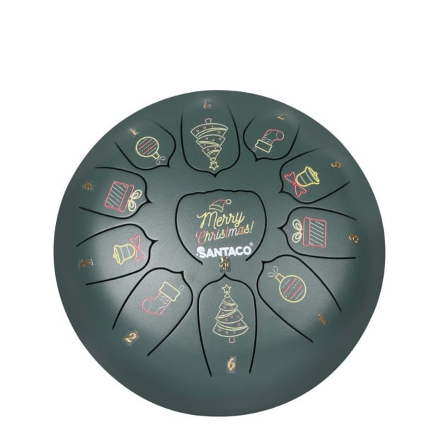 10in Steel Tongue Drum 11 Notes And Bag Mallet Christmas Gifts Green Image 2