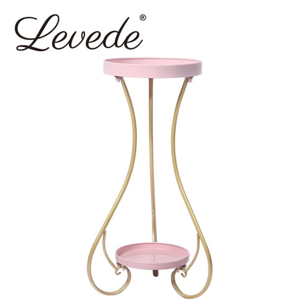 Plant Stand 2 Tiers Outdoor Indoor Metal Flower Pots Garden Shelf Image 2