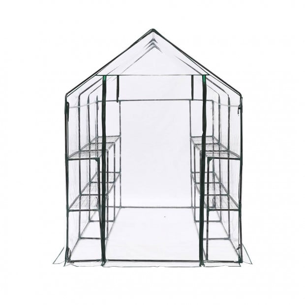 3 Tier Walk In Greenhouse Garden Shed PVC Cover Tunnel Green House Image 2