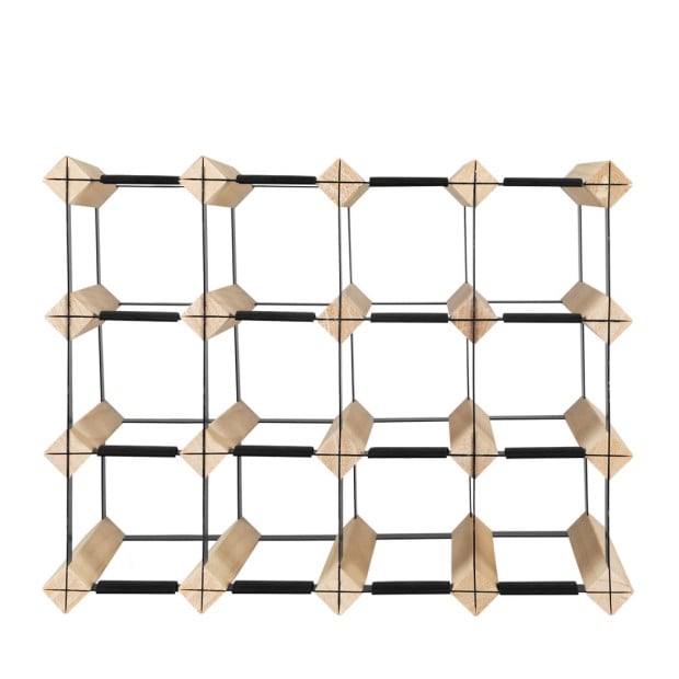 Timber Wine Storage Rack Wooden Cellar Organiser 20 Bottle Stand Image 2