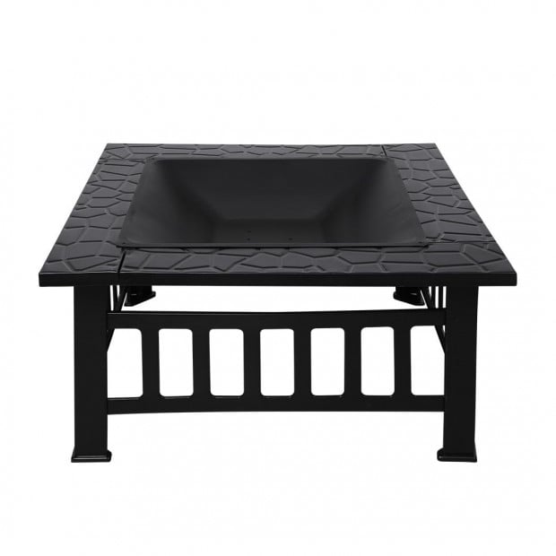 3IN1 Fire Pit BBQ Grill Pits Outdoor Patio Garden Heater Fireplace Image 2