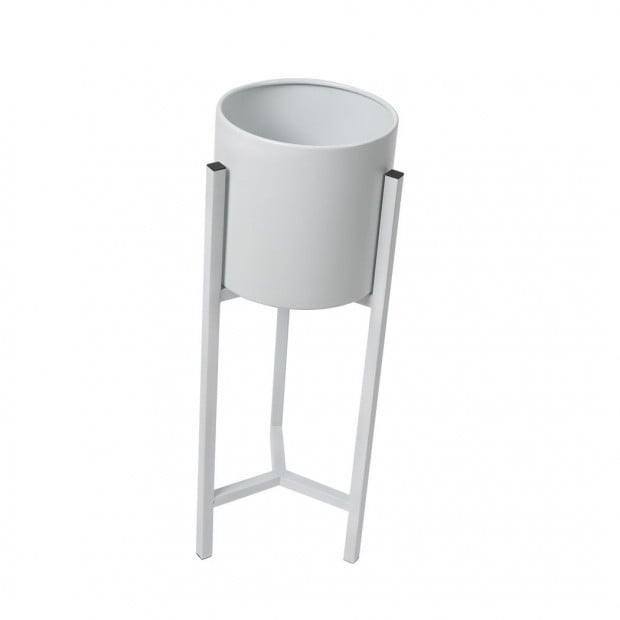 Garden Planter Stand Metal Flower Pot Rack Corner Shelving White - S Image 2