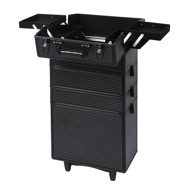 Makeup Case Professional Makeup Organiser 7 in 1 Trolley Black Image 2