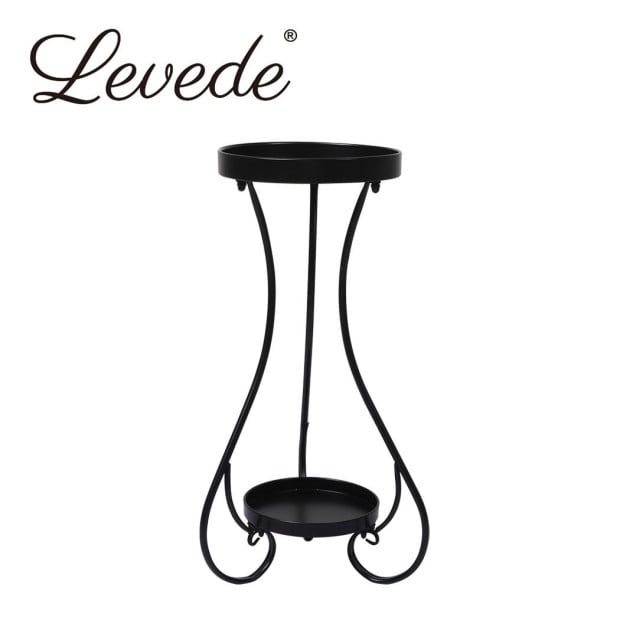 Plant Stand 2 Tiers Outdoor Indoor Metal Flower Pots Garden Shelf Image 2