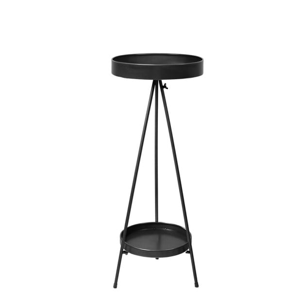 Plant Stand 2 Tiers Outdoor Indoor Metal Flower Pots Rack Garden Black Image 2
