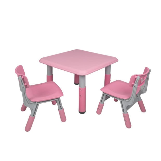 Kids Table and Chair Children Furniture Play Study Desk Set Pink Image 2