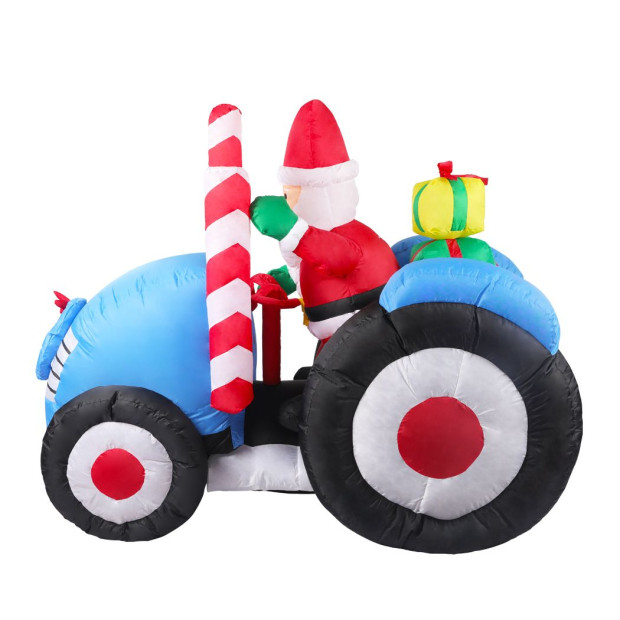 Inflatable Christmas Decor Tractor Santa 1.4M LED Lights Xmas Party Image 2