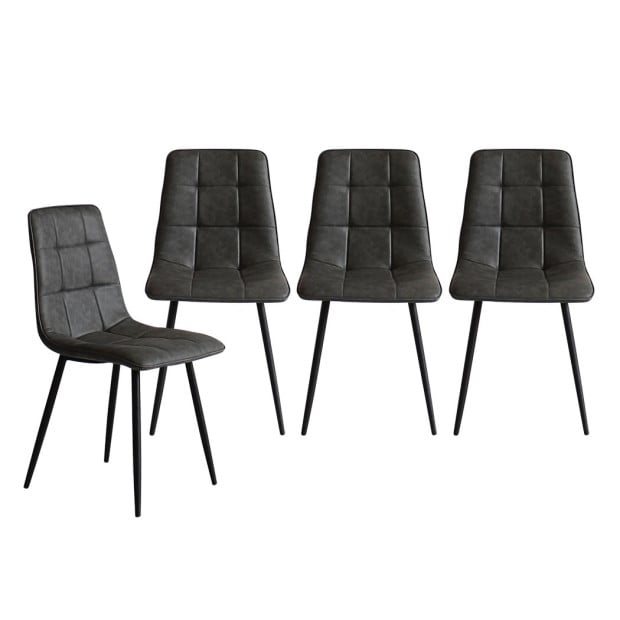 4x Dining Chairs Kitchen Table Lounge Room Padded Seat PU Leather Image 2