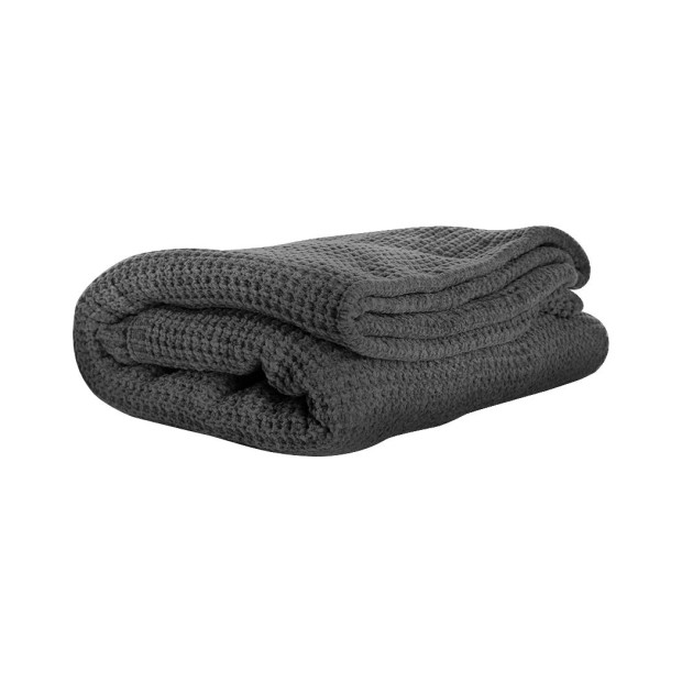 Throw Blanket Cotton Waffle Soft Warm Large Rugs Double Image 2