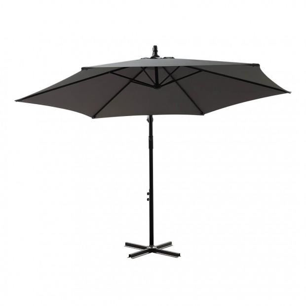 3M Outdoor Umbrella Cantilever Cover Garden Patio Crank Grey Image 2