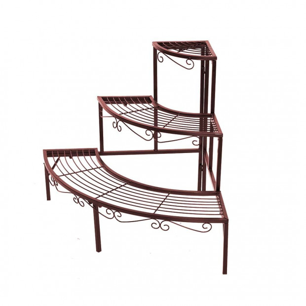 Plant Stand Metal Flower Pots Rack Corner Planter Shelf Image 2