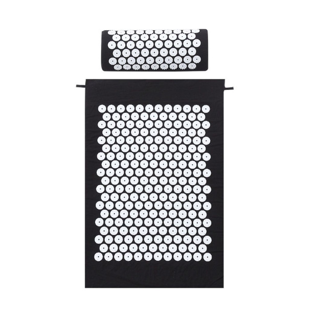 Acupressure Mat Yoga Massage Pain Stress Relax Black 68 x 42cm Image 2