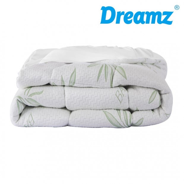 Bamboo Pillowtop Mattress Topper Protector Cover King Single Image 2