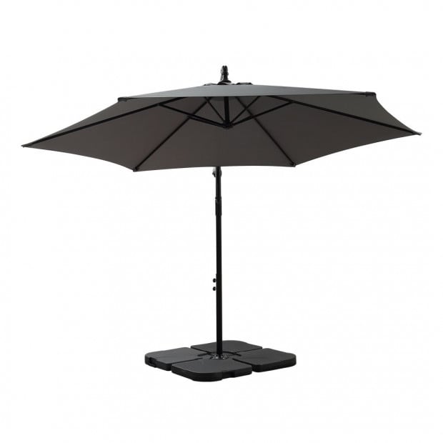 3M Outdoor Umbrella Cantilever Base Stand Cover Garden Patio Grey Image 2