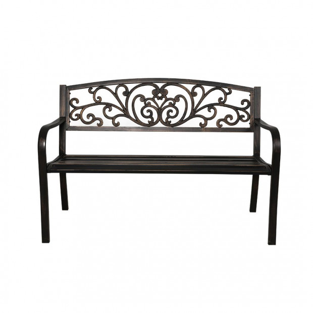 Garden Bench Seat Outdoor Furniture Cast Iron Patio Lounge Chair Image 2