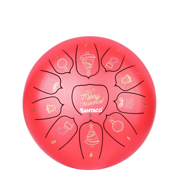Steel Tongue Drum 10 in11 Notes Handpan And Bag Mallet Gifts Red Image 2