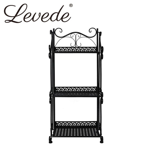 Plant Stand 3 Tiers Outdoor Indoor Metal Flower Pots Rack Garden Shelf 33cm x 20cm x 64cm Image 2
