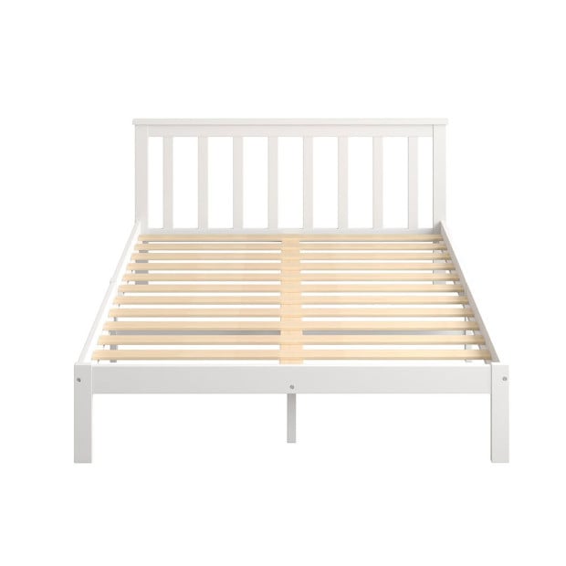 Wooden Bed Frame King Single Full Size Mattress Base Timber White Image 2