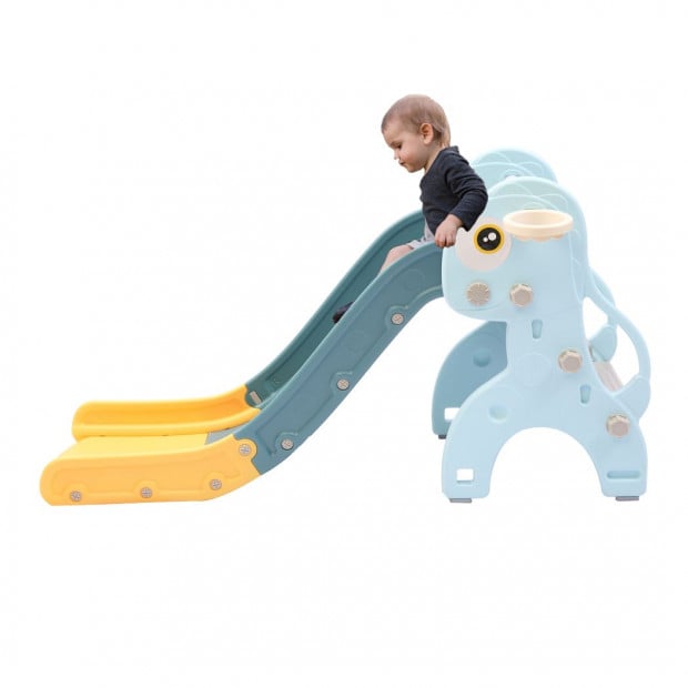 Kids Slide 135cm Long Activity Center Toddlers Play Blue Image 2