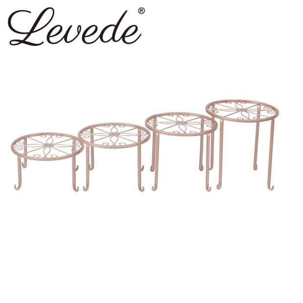 4 x Metal Plant Stand Outdoor Indoor Garden Decor Flower Pot Rack Iron Image 2