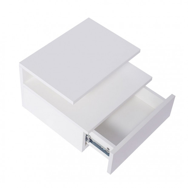 Bedside Tables LED Wall Mounted Cabinet Side Table Floating X2 Image 2