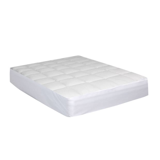 Bamboo Quilted Mattress Protector Luxury Topper Underlay Pad Double Image 2