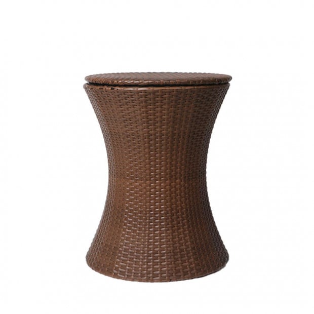 Outdoor Setting Furniture Patio Pool Storage Box Brown Image 2