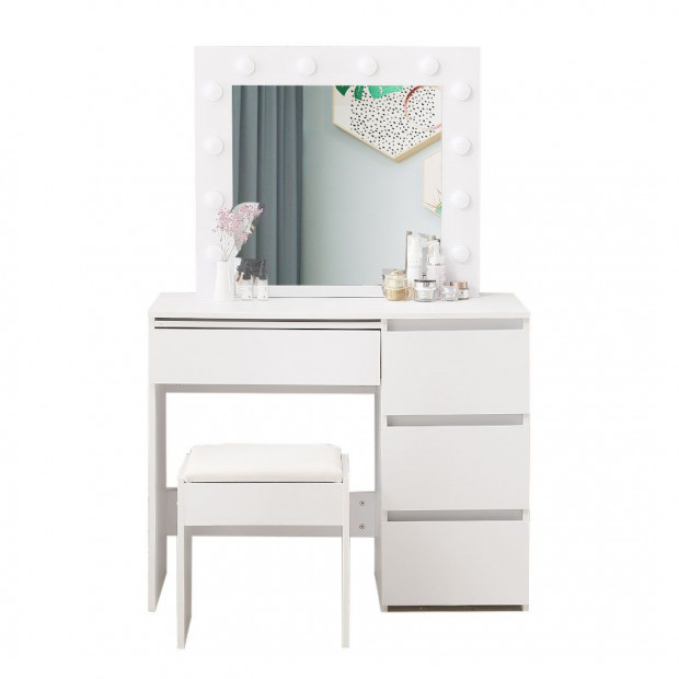 Dressing Table tool Set LED Makeup Mirror Jewellery Organizer 94x43x140 cm Image 2