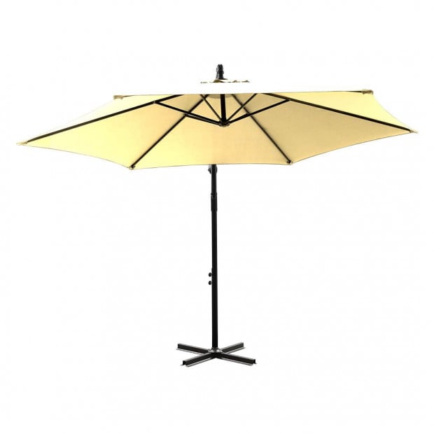 3M Outdoor Umbrella Cantilever Cover Garden Patio Crank Beige Image 2