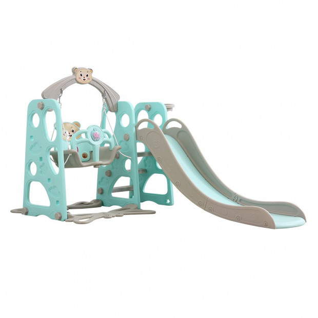 BoPeep Kids Slide Swing Basketball Ring Activity Center Play Set Blue Image 2