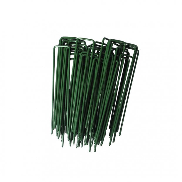 100PCS Synthetic Artificial Grass Turf Pins U Fastening Lawn Tent Mat Image 2