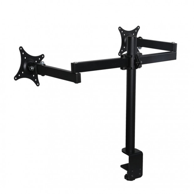 Dual HD LED Desk Mount Monitor Stand 2 Arm Bracket Screen TV Holder Image 2
