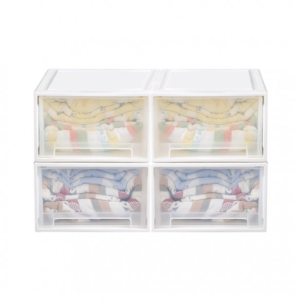 Storage Drawers Set Cabinet Organiser Box Chest Drawer Stackable L Image 2