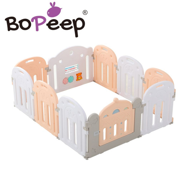 BoPeep Kids Baby Playpen Safety Gate Toddler Fence 10 Panel with Music Toy Pink Image 2