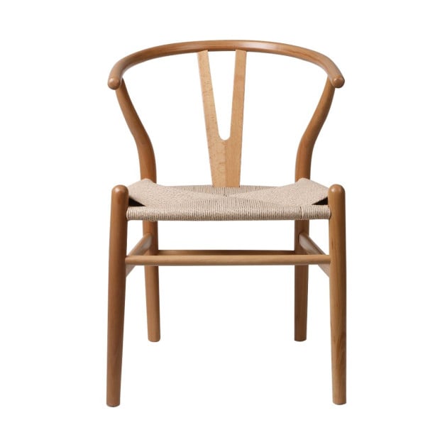 Set of 2 Dining Chairs Rattan Seat Side Wood Furniture Oak Image 2
