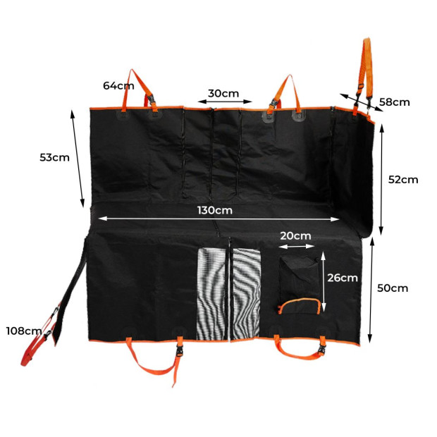 Pet Seat Cover Cat Dog Car Hammock Nonslip Waterproof Back - Black Image 4