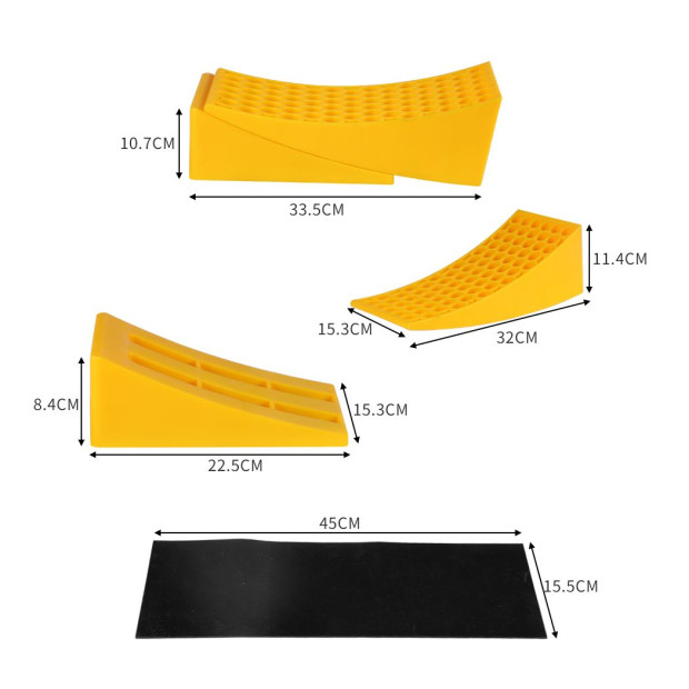 Caravan Levelling Ramps Wheel Chocks Kit RV Trailer 13600KG Skid Pad Image 3
