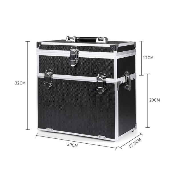 Portable Makeup Case Organiser Box Beauty Travel Suitcase 5 in 1 Black Image 3