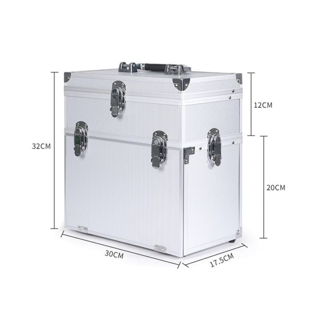 Portable MakeupCase Organiser Box Beauty Travel Suitcase 5 in 1 Silver Image 3