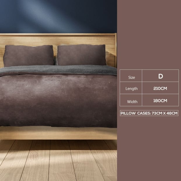Luxury Bedding Two-Sided Quilt Cover with Pillowcase Double Size Taupe Image 3