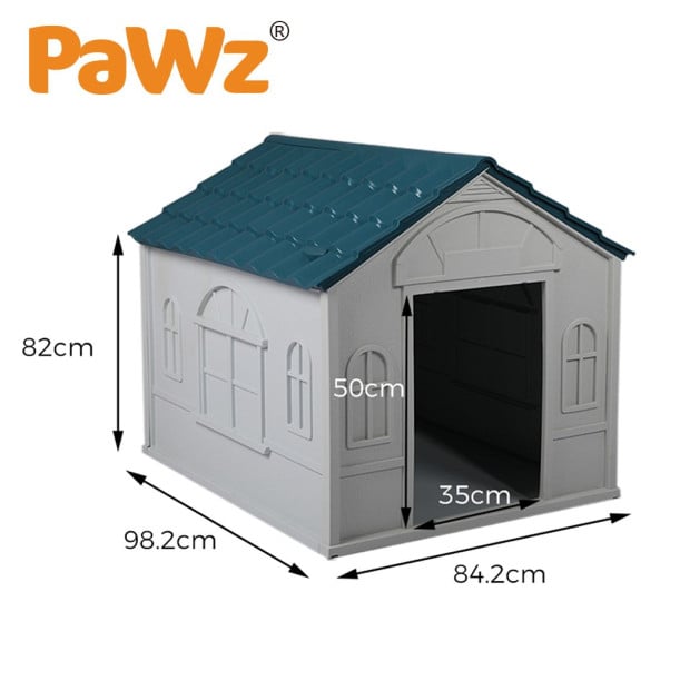 Dog Kennel Pet Plastic Garden Large House Weatherproof - 98cm Image 3