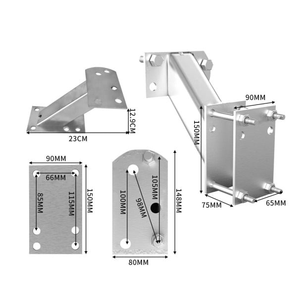 Spare Wheel Bracket Carrier Universal Tyre Holder Boat With Key Image 3